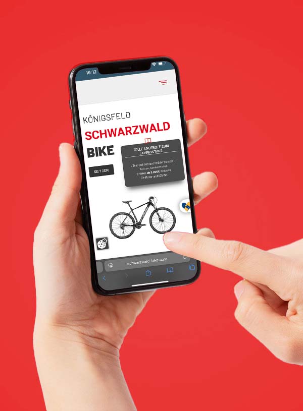 webdesign mit seo für einen fahrradladen mobile website